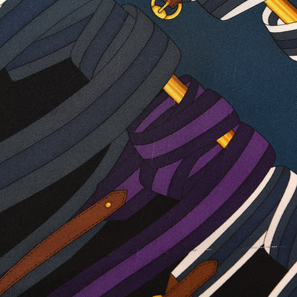 Gucci Silk Monogram Belt Print Scarf Blue 6 of 6
