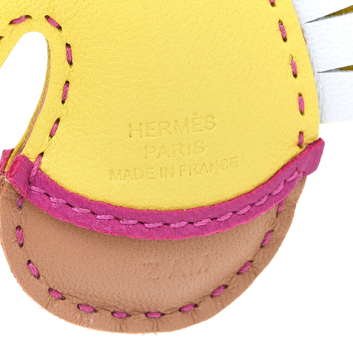 Hermes Milo Lambskin Geegee Camail Bag Charm Lime Chai Rose Pourpre 3 of 4