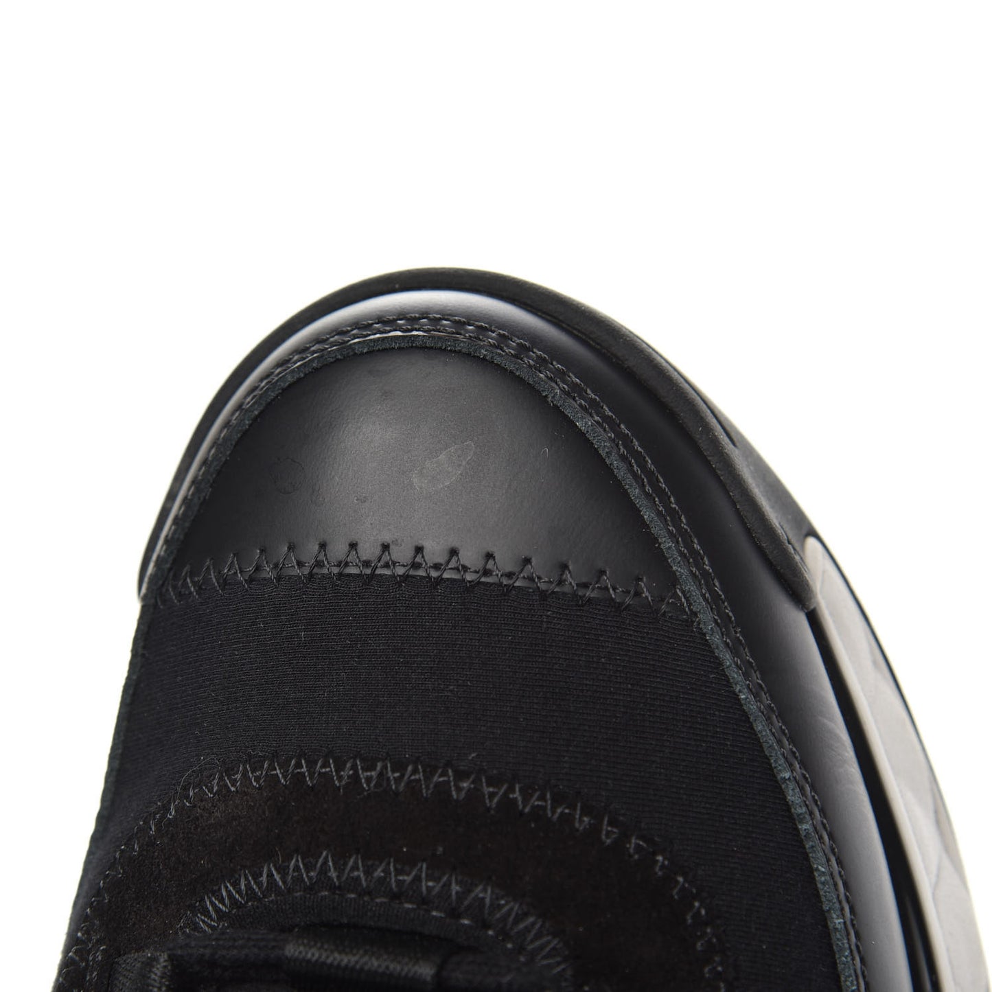 Velvet Calfskin Mixed Fibers CC Sneakers 36.5 Black