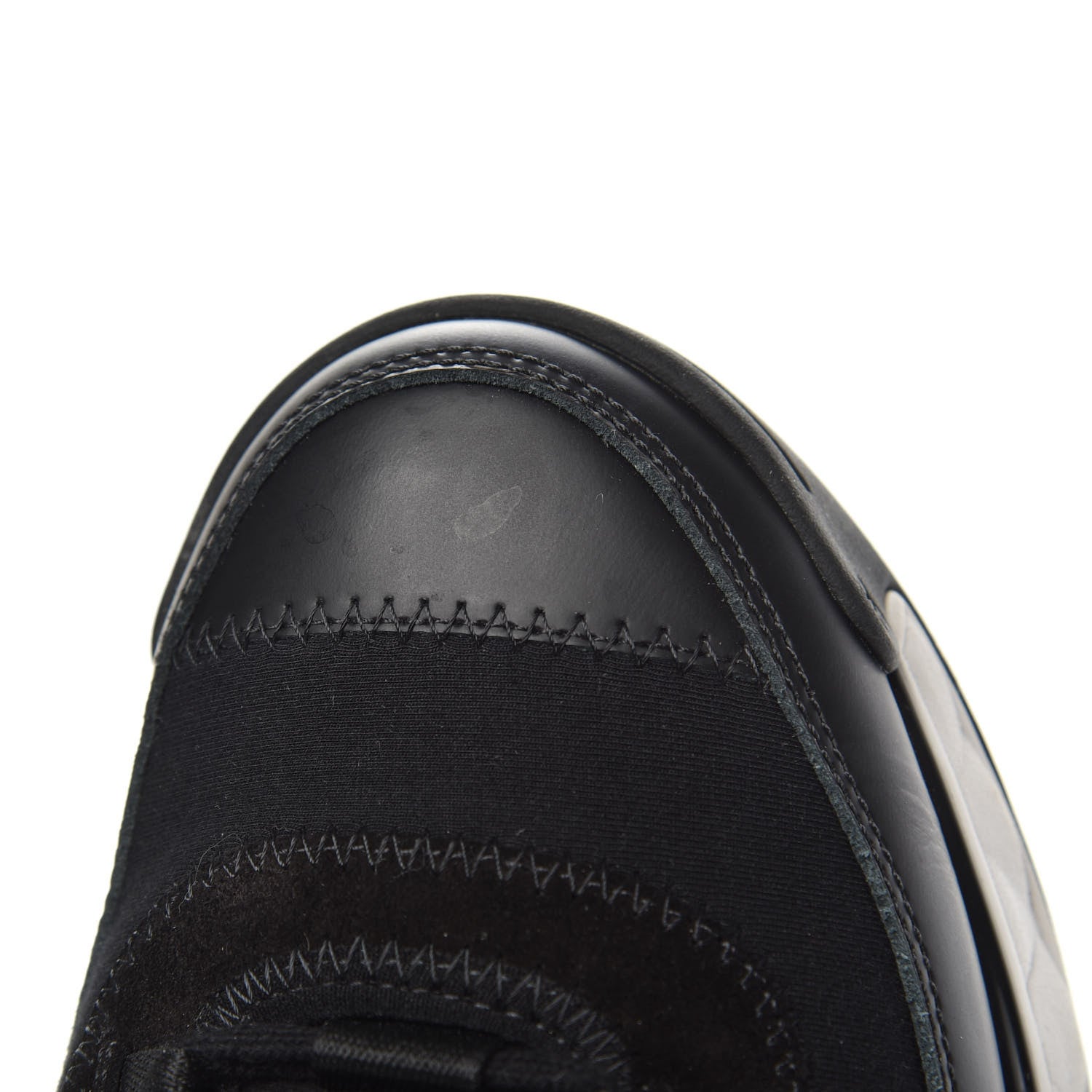 Chanel Velvet Calfskin Mixed Fibers CC Sneakers 36.5 Black 10 of 11