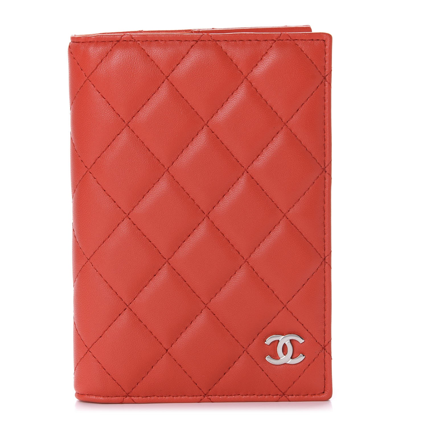 Chanel Lambskin Quilted Passport Holder Red 1 of 8
