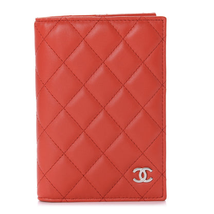 Chanel Lambskin Quilted Passport Holder Red 1 of 8