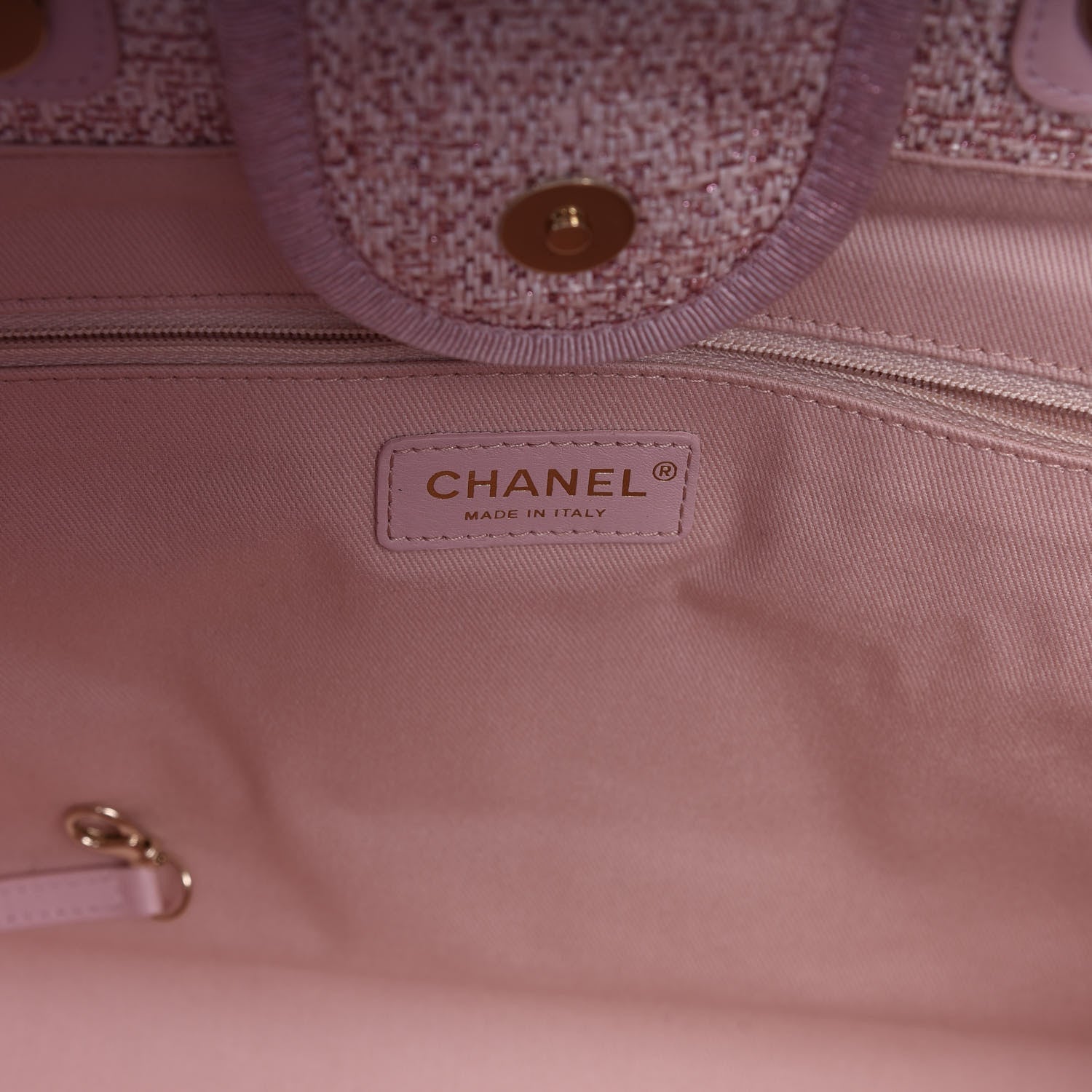 Chanel Straw Lurex Large Deauville Tote Pink 8 of 10