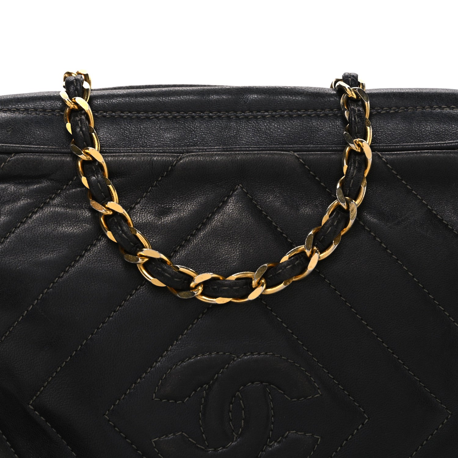 Chanel Lambskin Quilted CC Tassel Camera Case Black 8 of 10