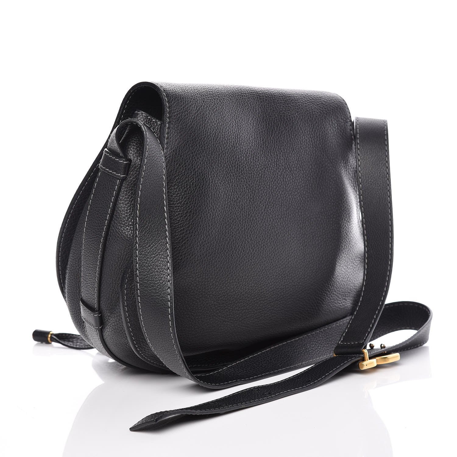 Chloe Calfskin Medium Marcie Round Crossbody Bag Black 3 of 11