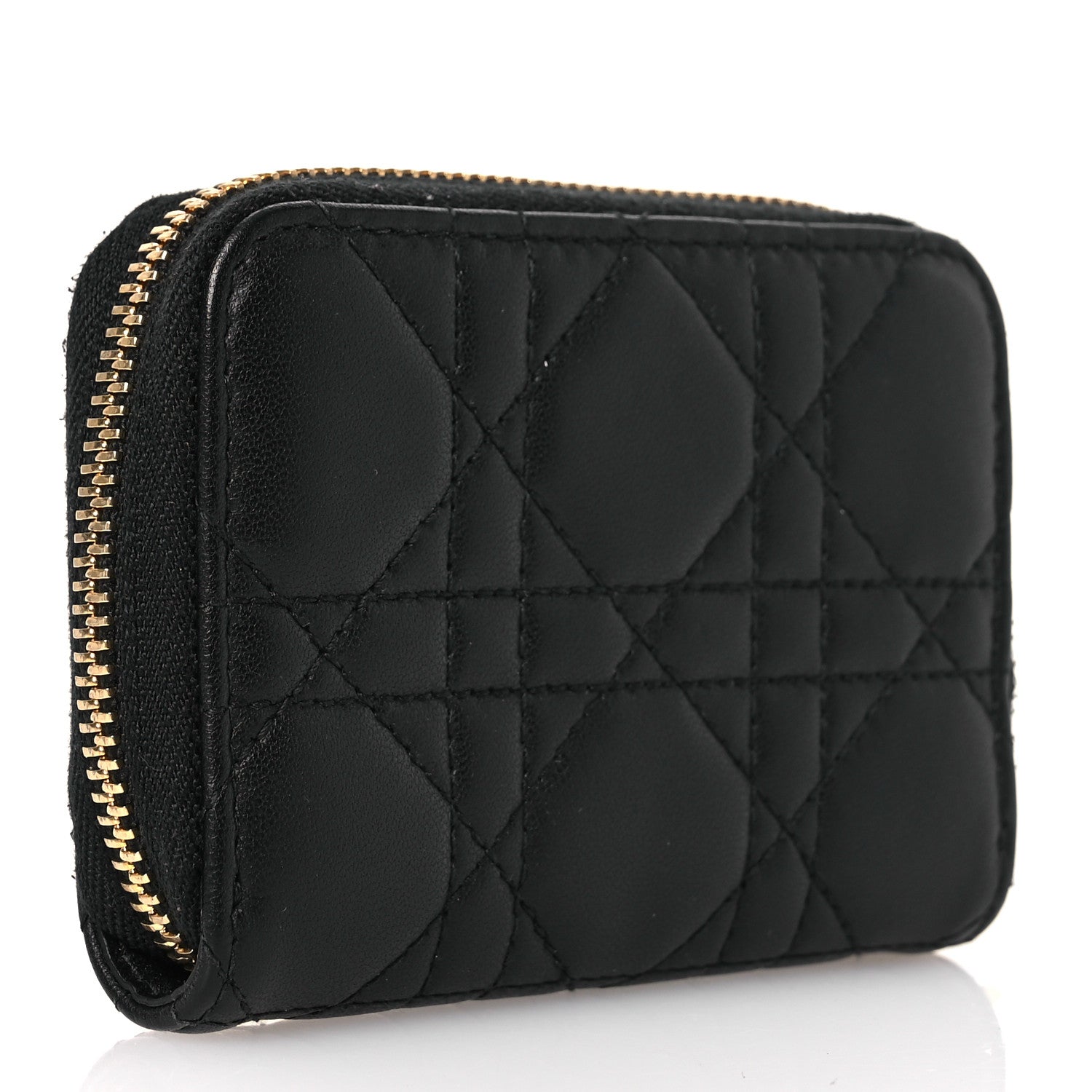 Christian Dior Lambskin Cannage Small Lady Dior Voyageur Coin Purse Black 3 of 10