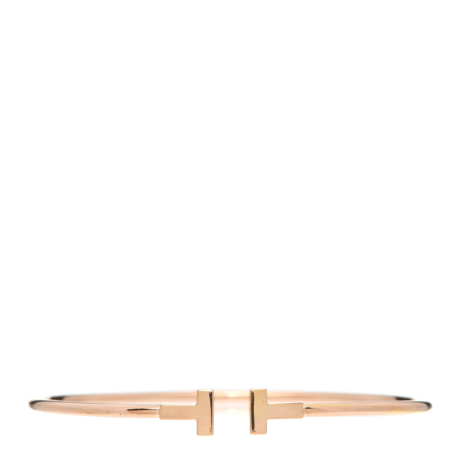 Tiffany 18K Rose Gold Narrow T Wire Bracelet 1 of 4