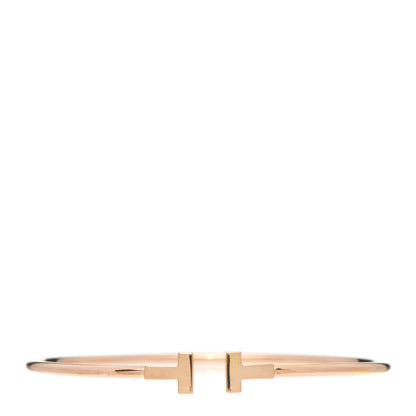 Tiffany 18K Rose Gold Narrow T Wire Bracelet 1 of 4