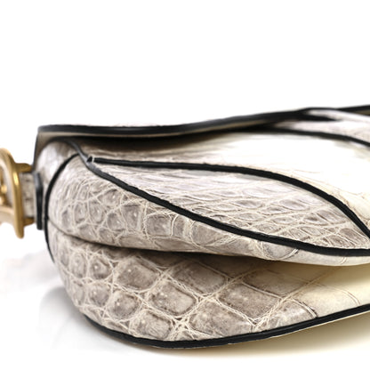 Christian Dior Niloticus Crocodile Himalaya Saddle Bag Latte 8 of 9