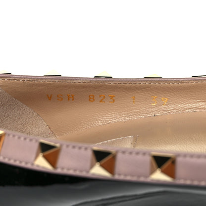Valentino Garavani Patent Rockstud 70mm Wedges 39 Black Poudre 8 of 8