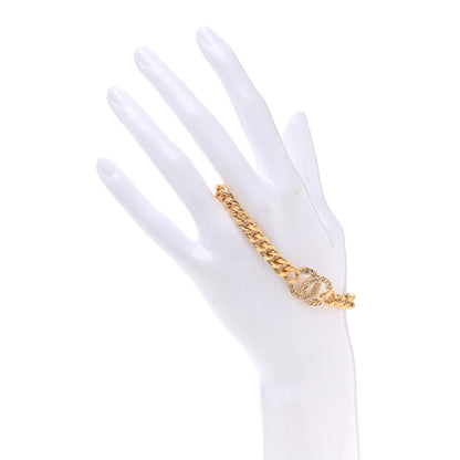 Chanel Crystal CC Chain Link Bracelet Gold 2 of 4