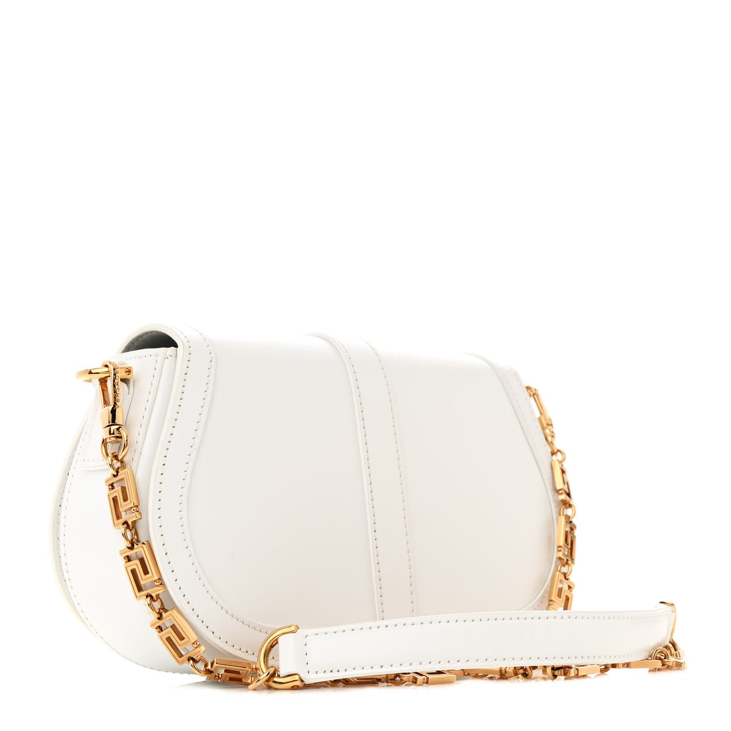Calfskin Medium Greca Goddess Shoulder Bag White