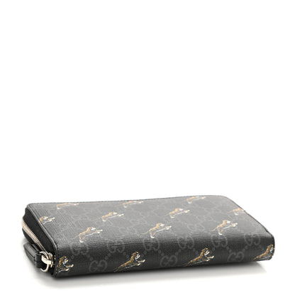 Gucci GG Supreme Monogram Tigers Zip Around Wallet Black Multicolor 4 of 7