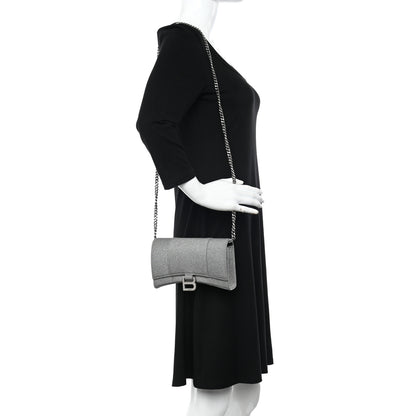 Balenciaga Glitter Fabric Hourglass Chain Bag Grey 2 of 10