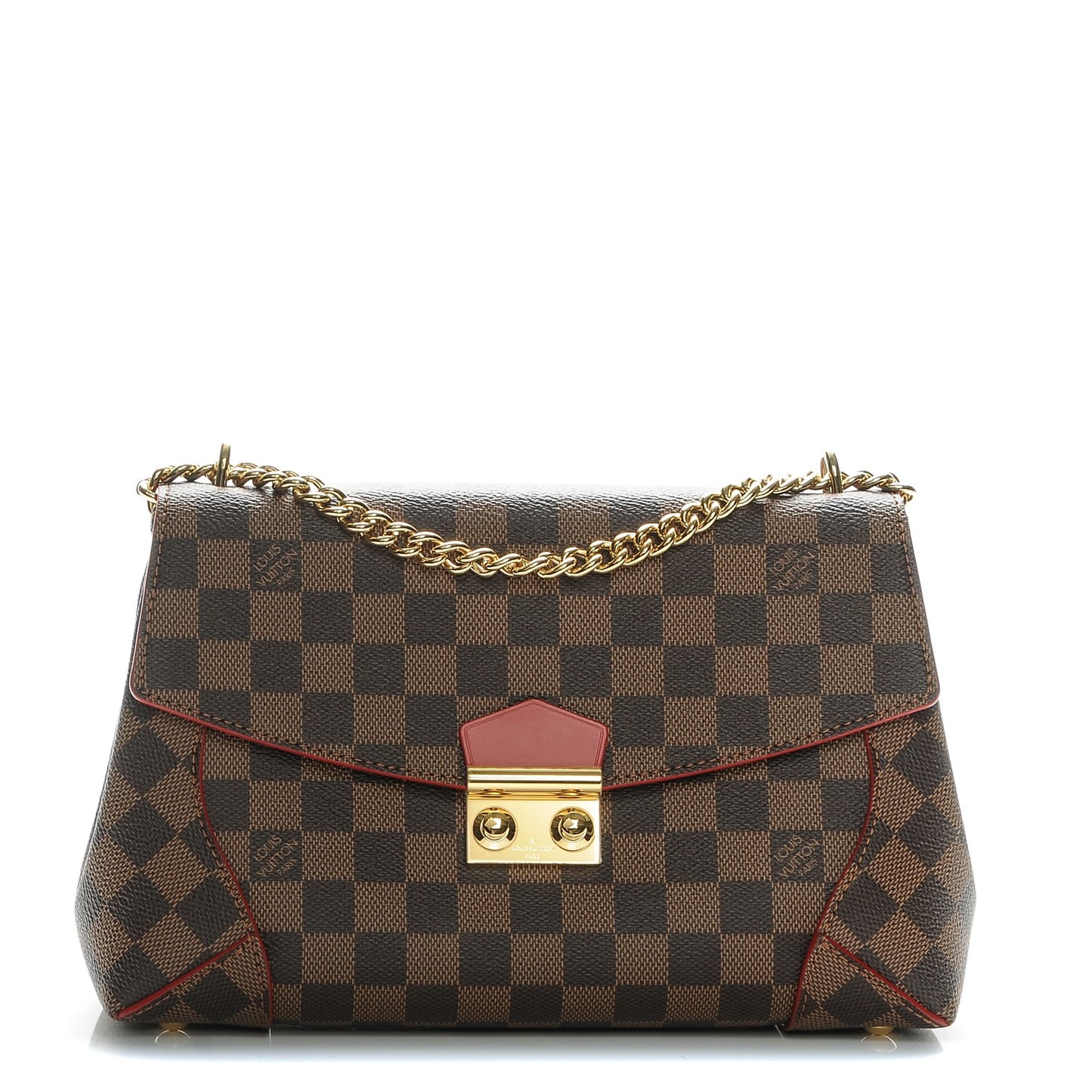 Damier Ebene Caissa Clutch Cherry