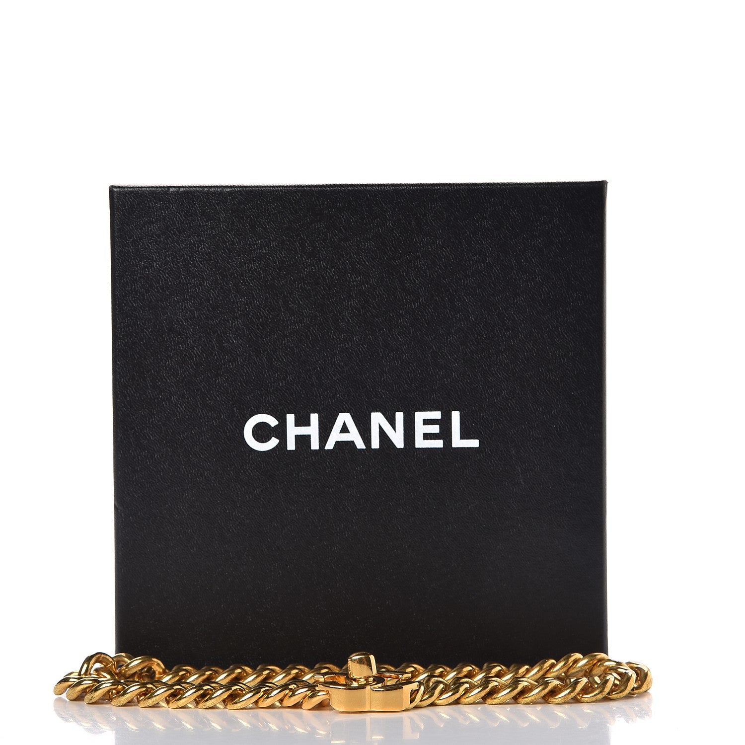 Chanel Chain Link CC Turn Lock Choker Necklace Gold 6 of 6