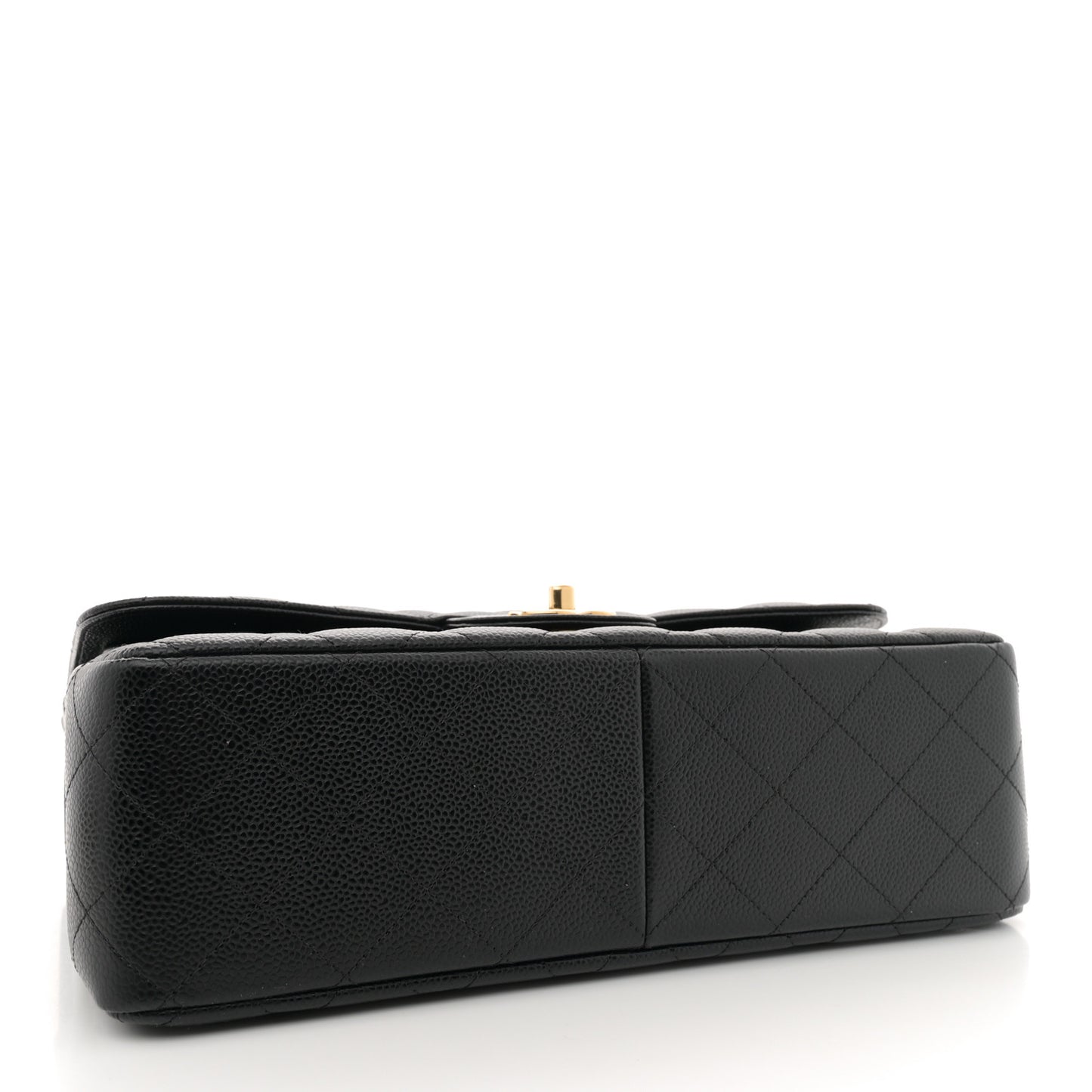 Caviar Quilted Jumbo Double Flap Black