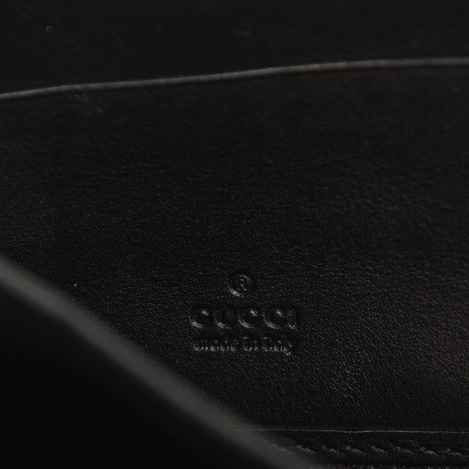 Gucci Guccissima Margaux Calfskin Metal Bar Zip Around Wallet Black 6 of 7