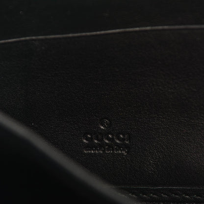 Gucci Guccissima Margaux Calfskin Metal Bar Zip Around Wallet Black 6 of 7