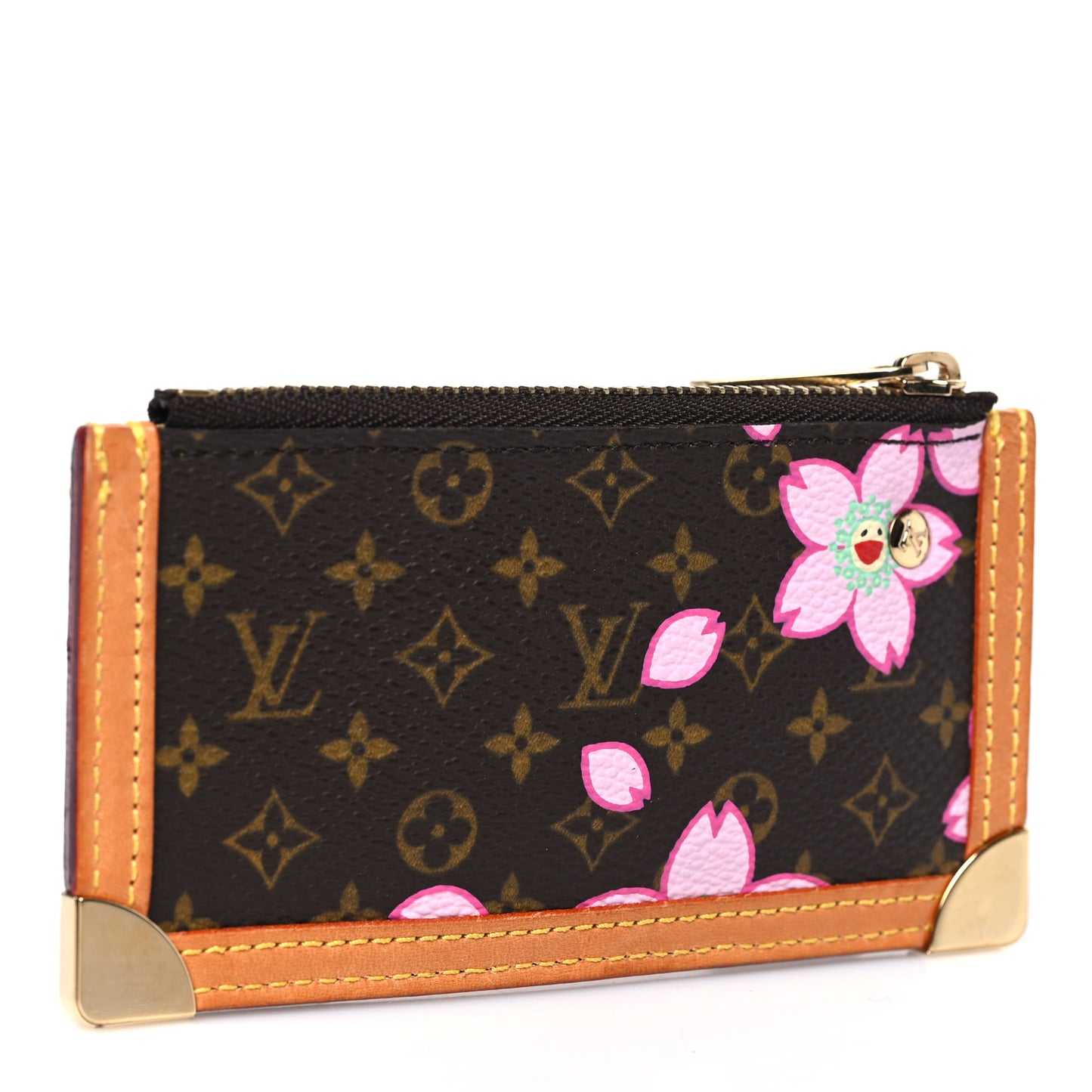 Monogram Cherry Blossom Key Pouch Brown