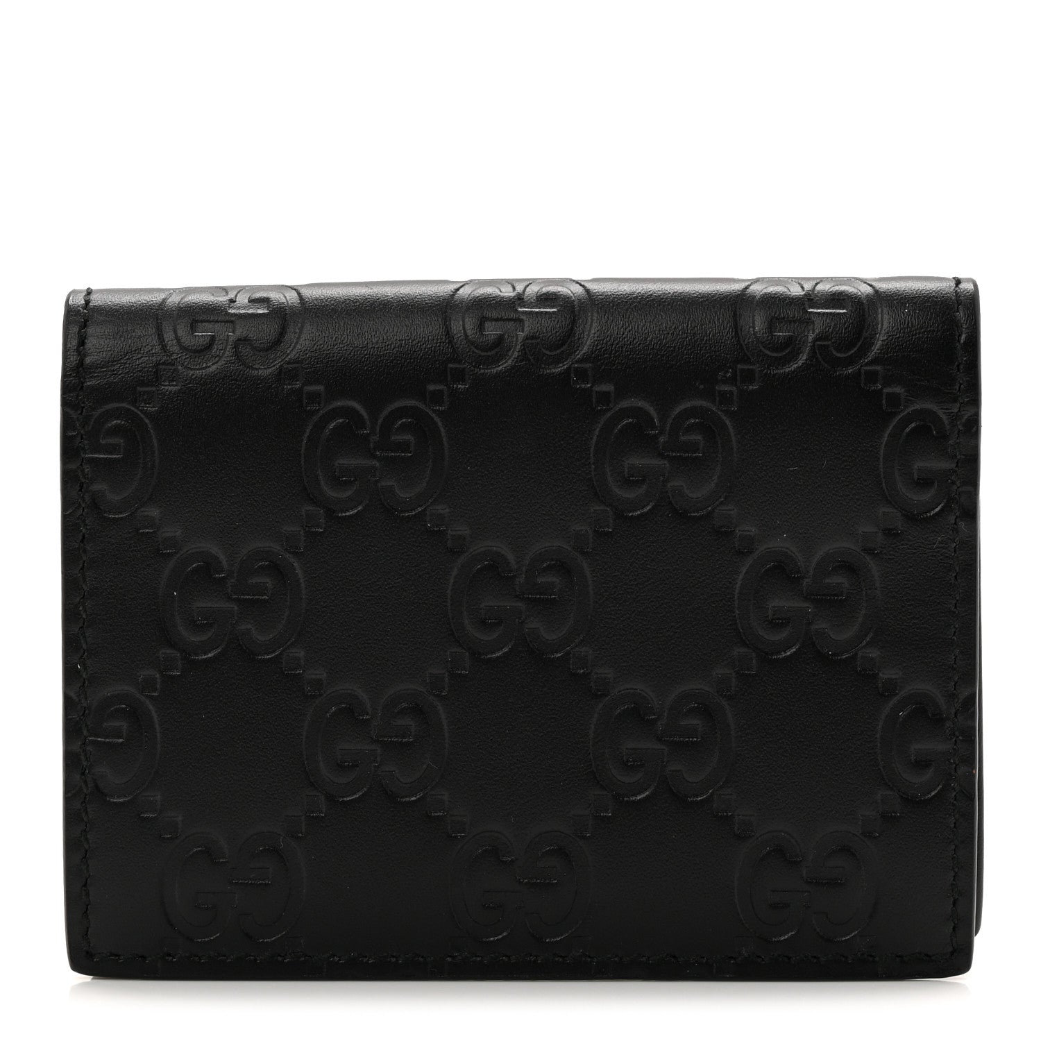 Gucci Guccissima Card Case Wallet Black 1 of 7