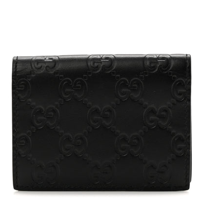 Gucci Guccissima Card Case Wallet Black 1 of 7
