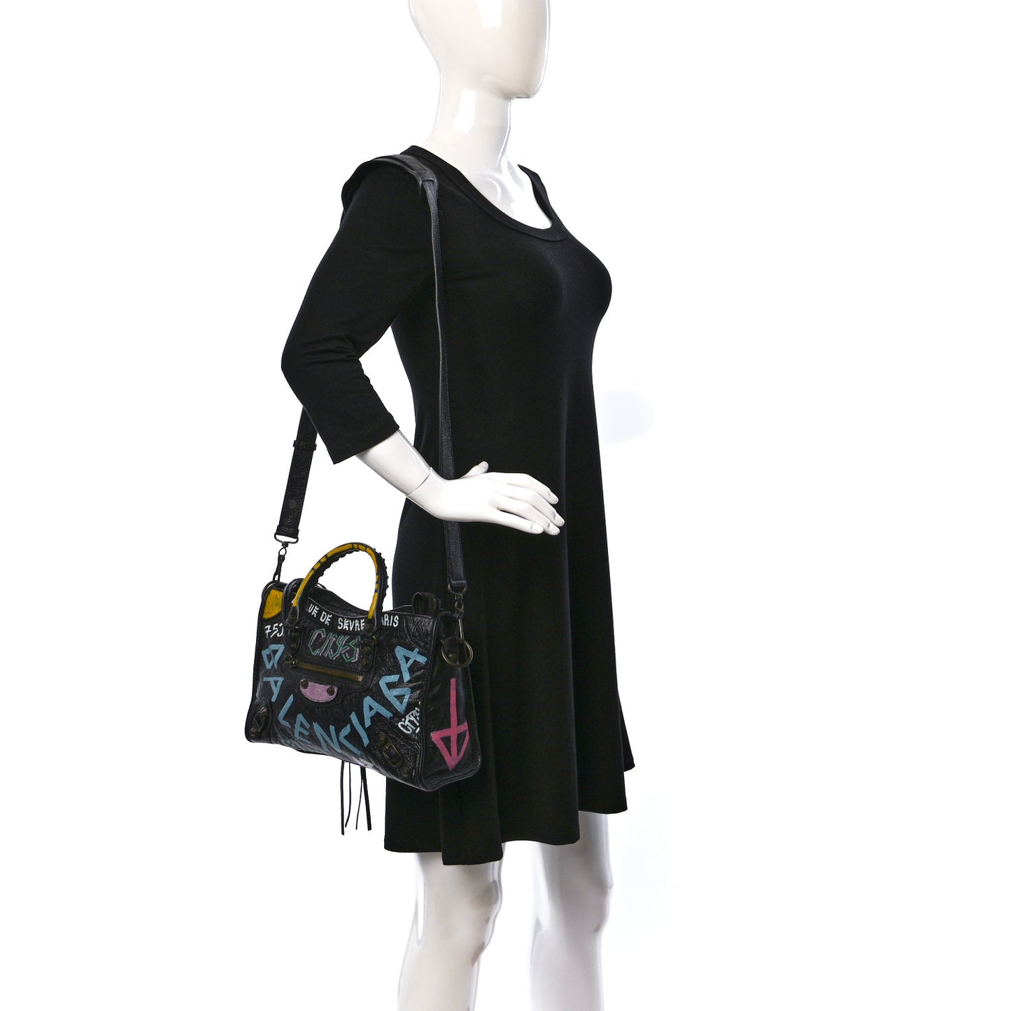 Agneau Graffiti All Over Classic Hardware S City Black Multicolor