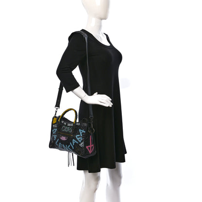 Balenciaga Agneau Graffiti All Over Classic Hardware S City Black Multicolor 2 of 12