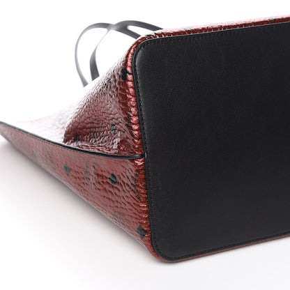 MCM Metallic Visetos Shopper Tote Scooter Red 8 of 10