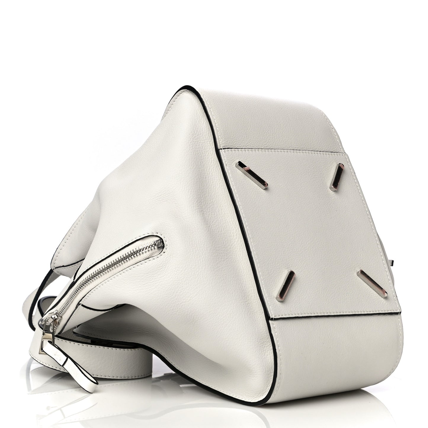 Grained Calfskin Small Hammock Shoulder Bag Soft White