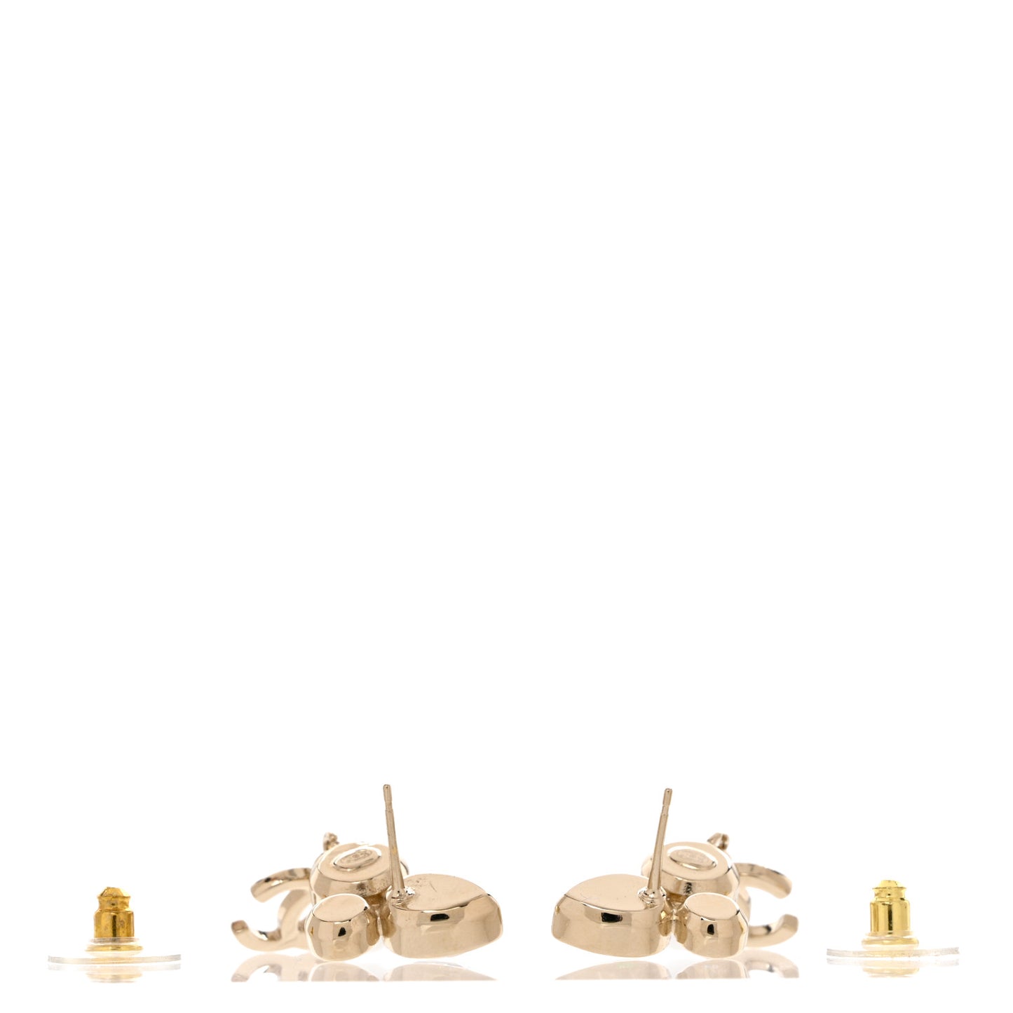 Pearl Crystal CC Drop Earrings Gold