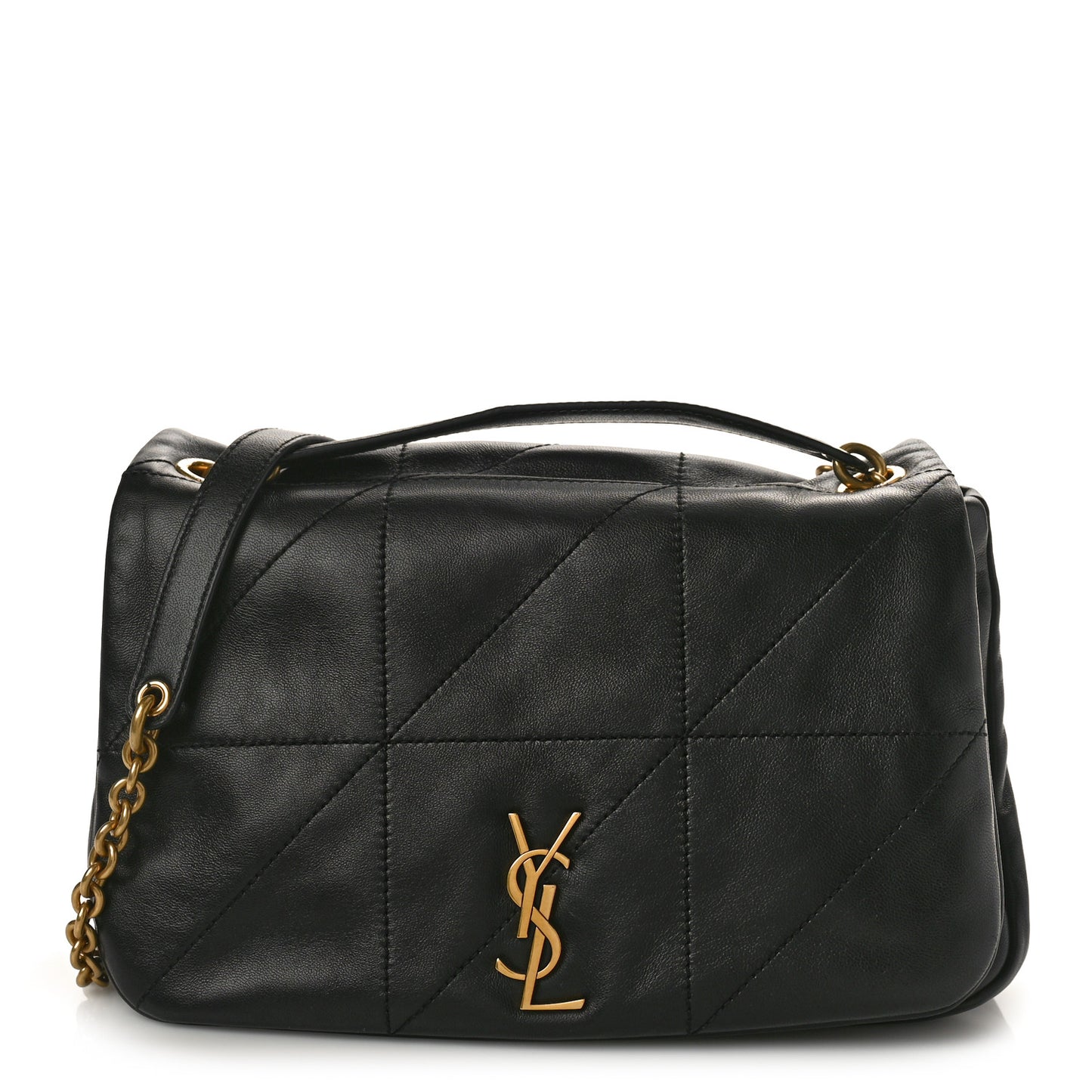 Lambskin Matelasse Monogram Small Jamie 4.3 Black