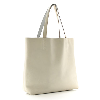 Hermes Taurillon Clemence Double Sens 45 Reversible Tote Gris Perle Bleu Pale 4 of 19