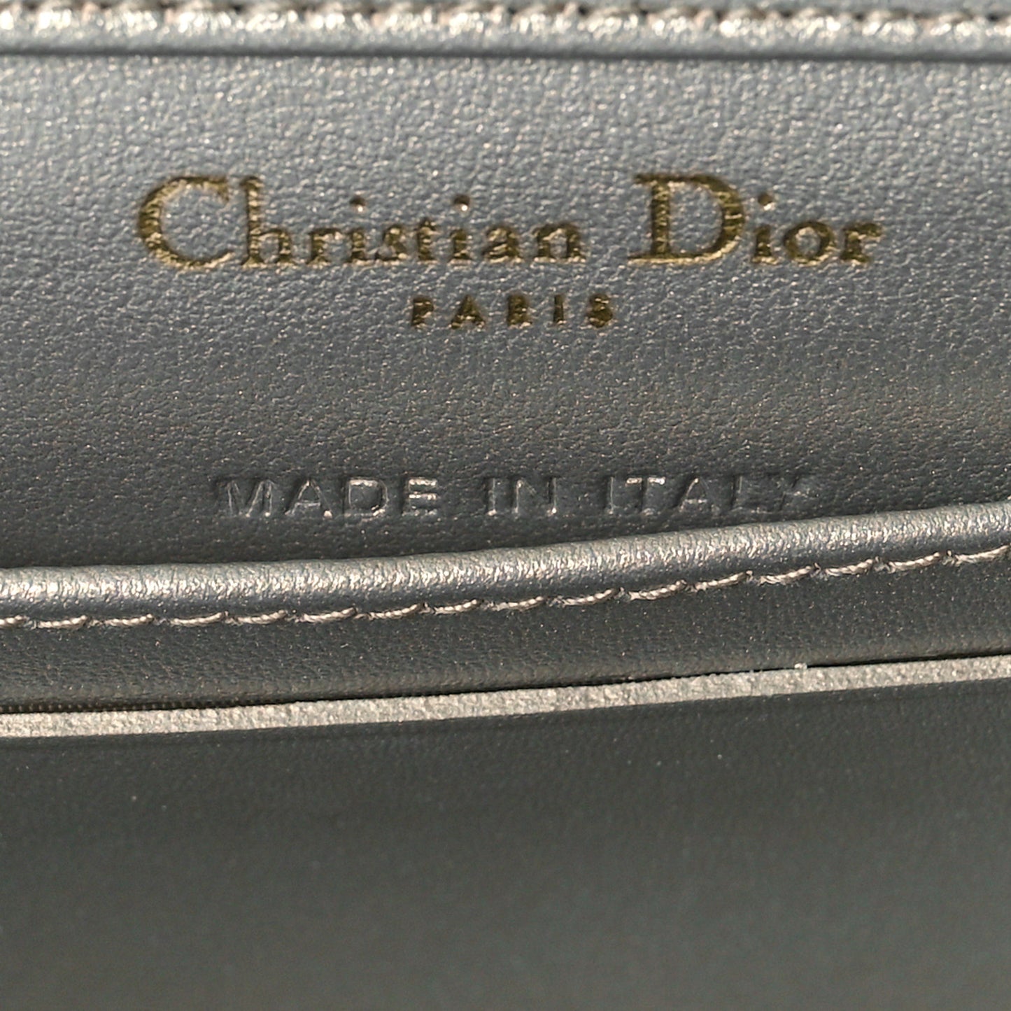 Metallic Grained Calfskin Baby Diorama Flap Bag Champagne
