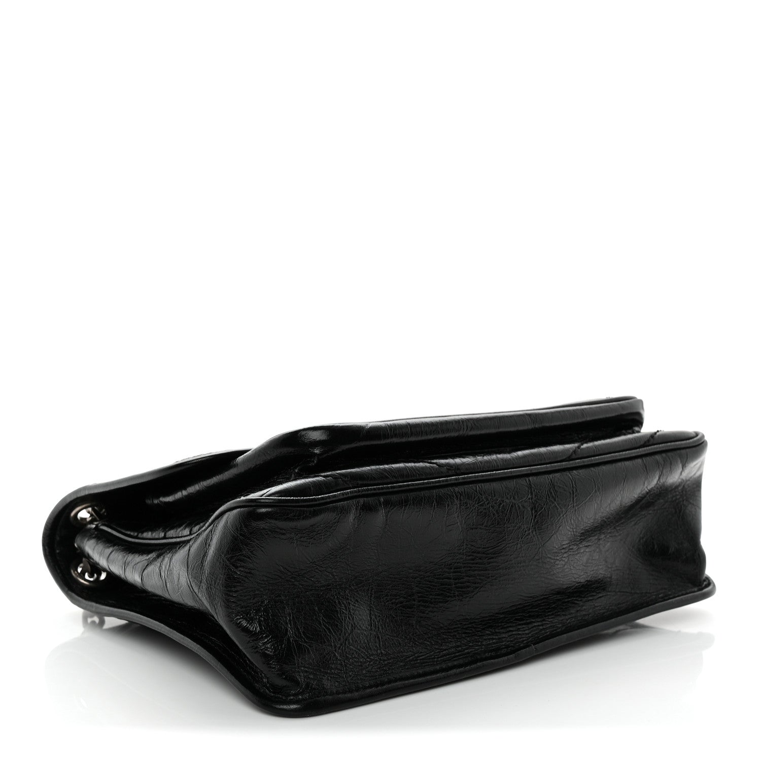 Saint Laurent Crinkled Calfskin Matelasse Monogram Medium Niki Chain Satchel Black 4 of 10