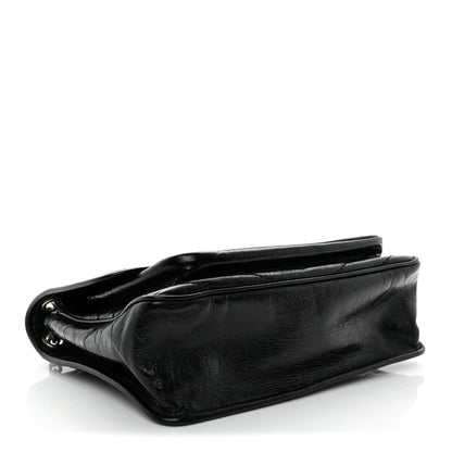 Saint Laurent Crinkled Calfskin Matelasse Monogram Medium Niki Chain Satchel Black 4 of 10
