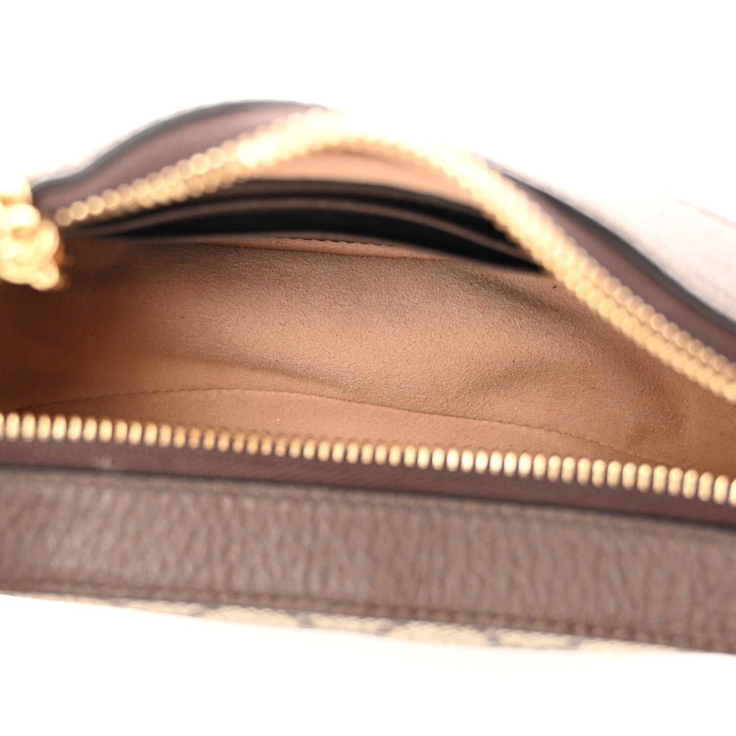 GG Supreme Monogram Textured Calfskin Web Mini Ophidia Half Moon Hobo Beige Ebony New Acero