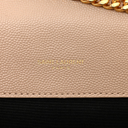 Saint Laurent Grain De Poudre Textured Mixed Matelasse Triquilt Small Monogram Satchel Dark Beige 8 of 10