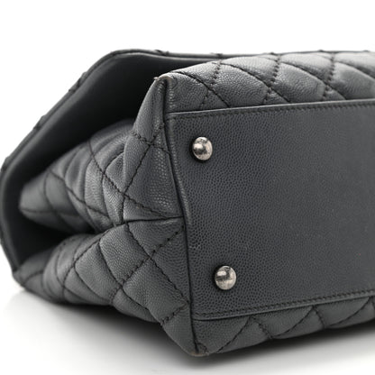 Chanel Caviar Quilted Small Coco Handle Flap Grey 9 of 15