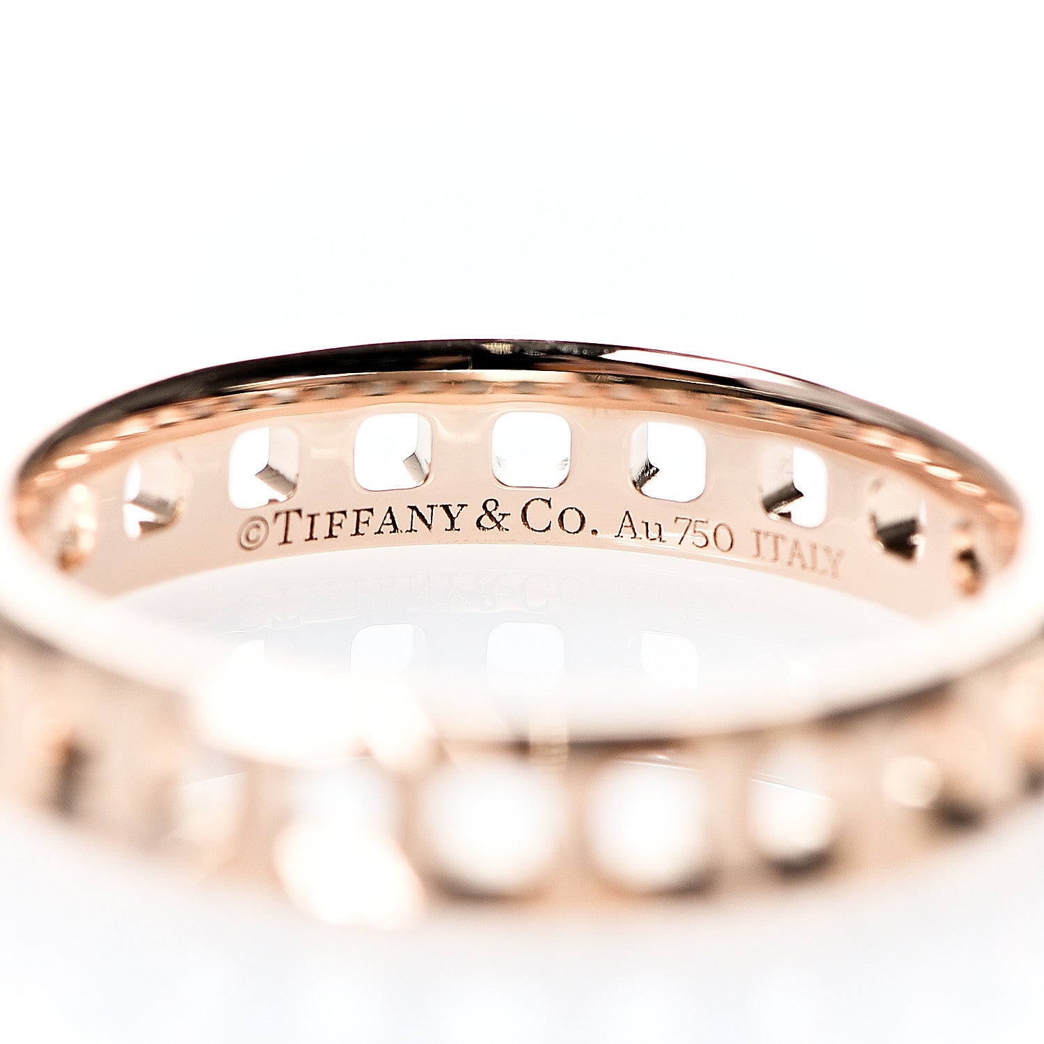 Tiffany 18K Rose Gold Narrow T True Ring 48 4.5 3 of 4