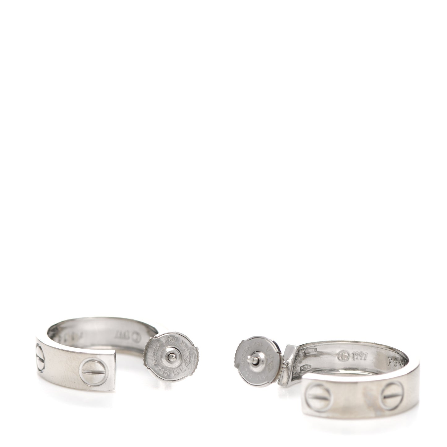 18K White Gold 5.5mm LOVE Hoop Earrings