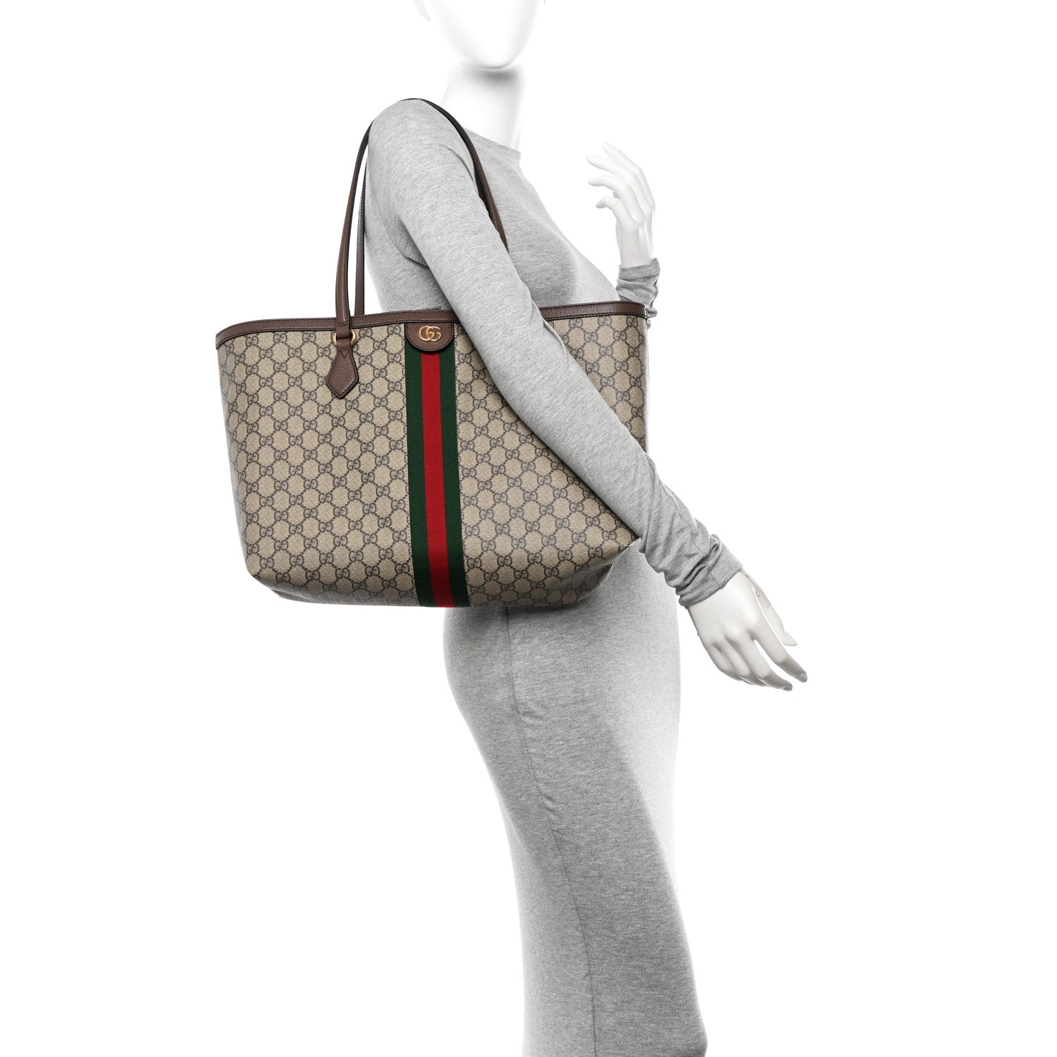 Gucci GG Supreme Monogram Medium Ophidia Shopping Tote Brown 2 of 11