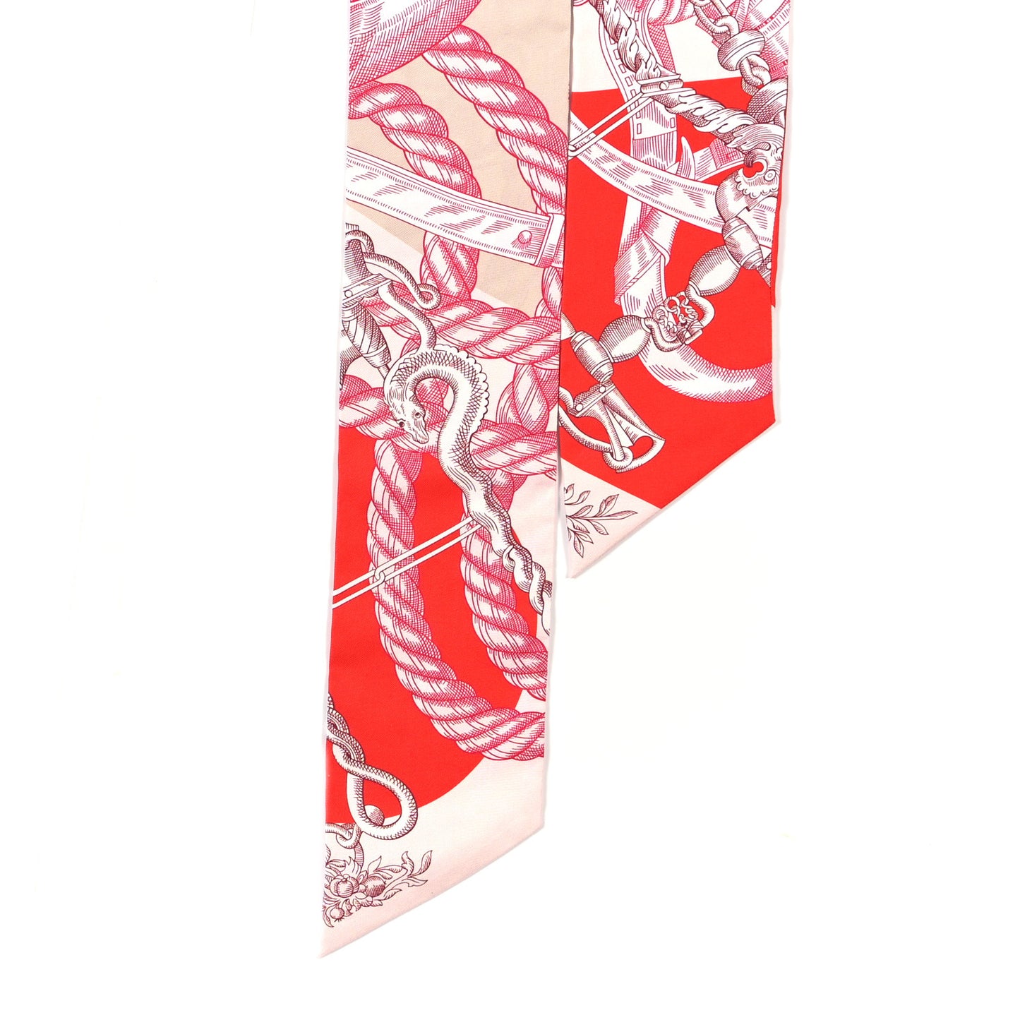 Silk Della Cavalleria Maxi Twilly Rose Pale Rouge