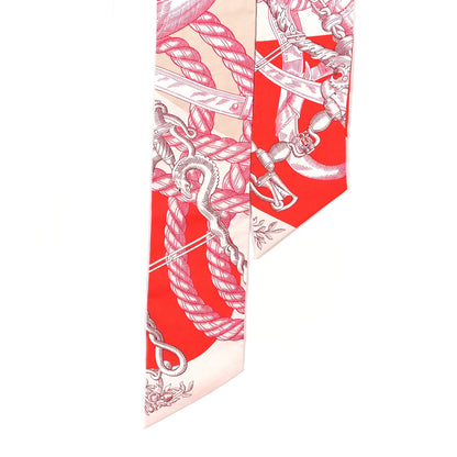 Hermes Silk Della Cavalleria Maxi Twilly Rose Pale Rouge 2 of 4