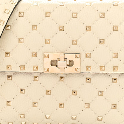 Valentino Garavani Grained Calfskin Medium Rockstud Spike Shoulder Bag Light Ivory 7 of 9