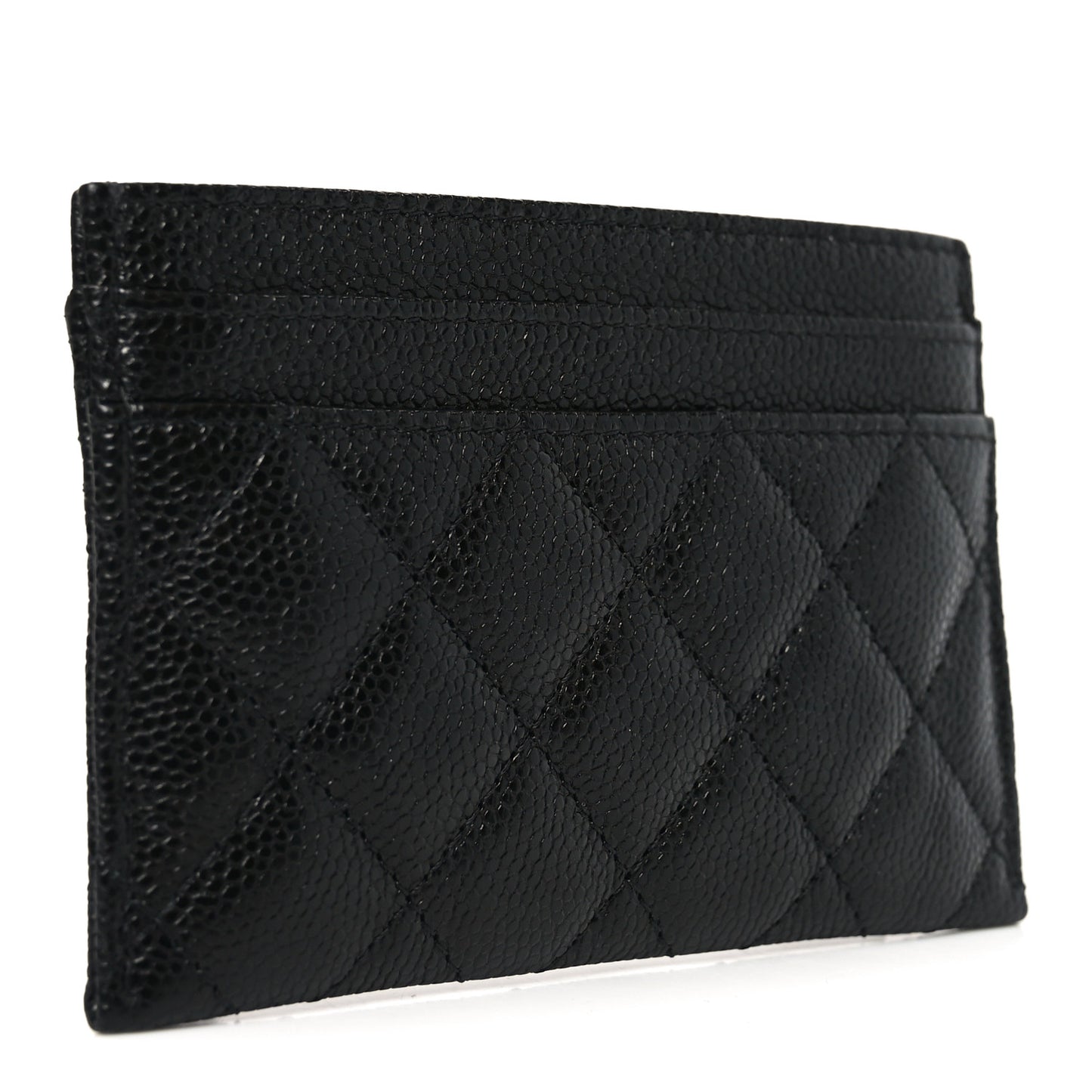 Caviar Quilted Boy Card Holder Black