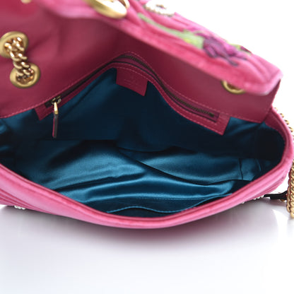Gucci Velvet Matelasse Blind for Love Embroidered Medium GG Marmont Shoulder Bag Light Raspberry Rose Multicolor 8 of 12