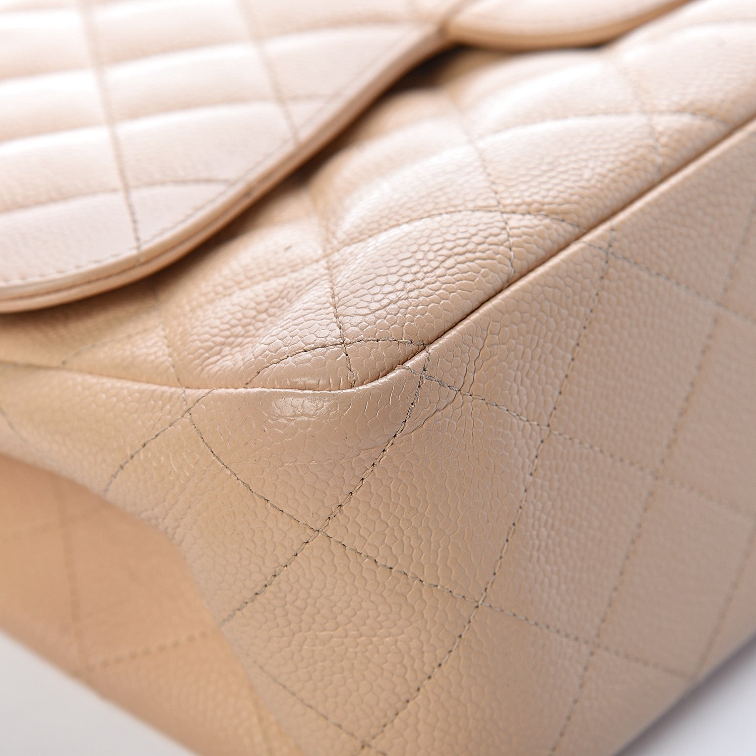 Chanel Caviar Quilted Jumbo Double Flap Beige Clair 11 of 14