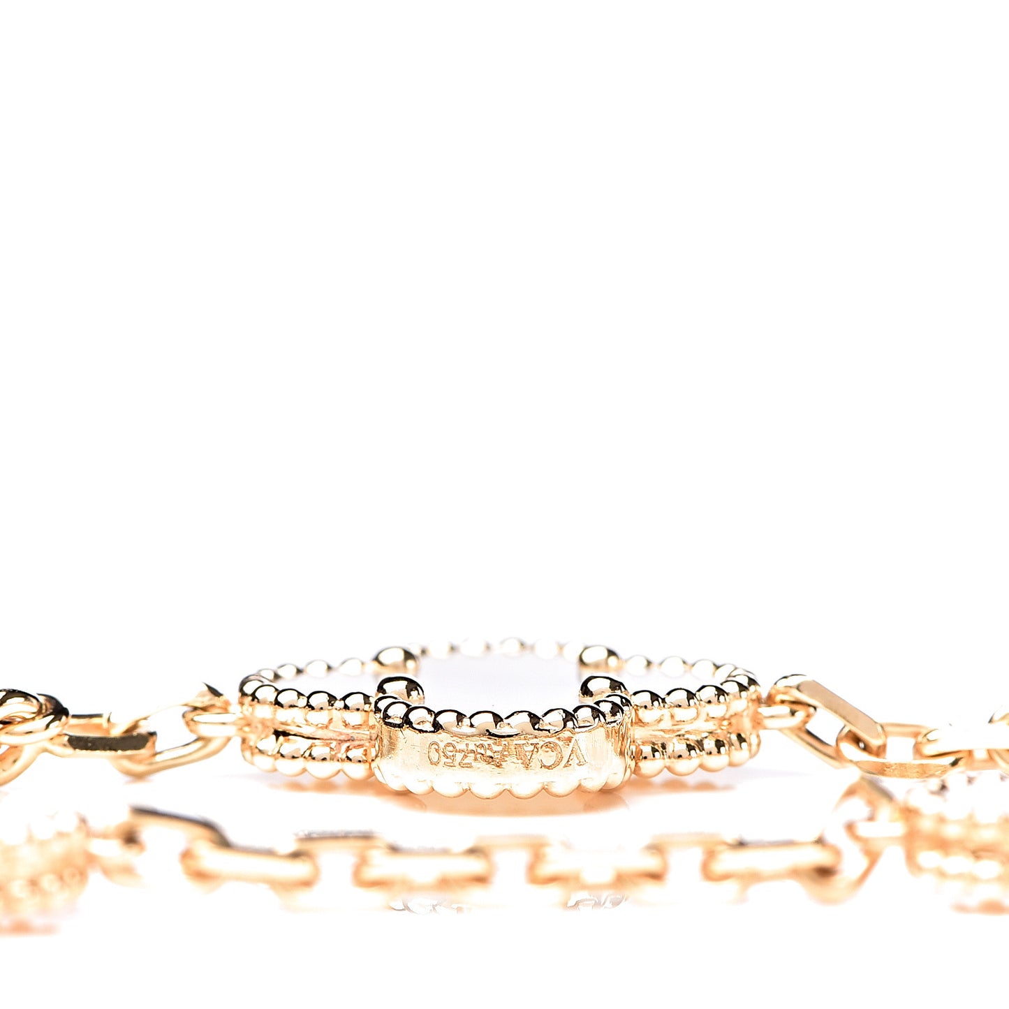 18K Yellow Gold Mother of Pearl 5 Motifs Vintage Alhambra Bracelet