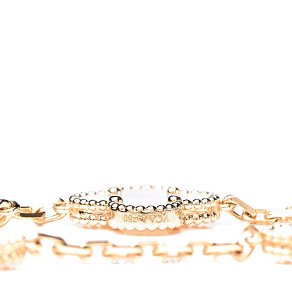 Van Cleef & Arpels 18K Yellow Gold Mother of Pearl 5 Motifs Vintage Alhambra Bracelet 5 of 6